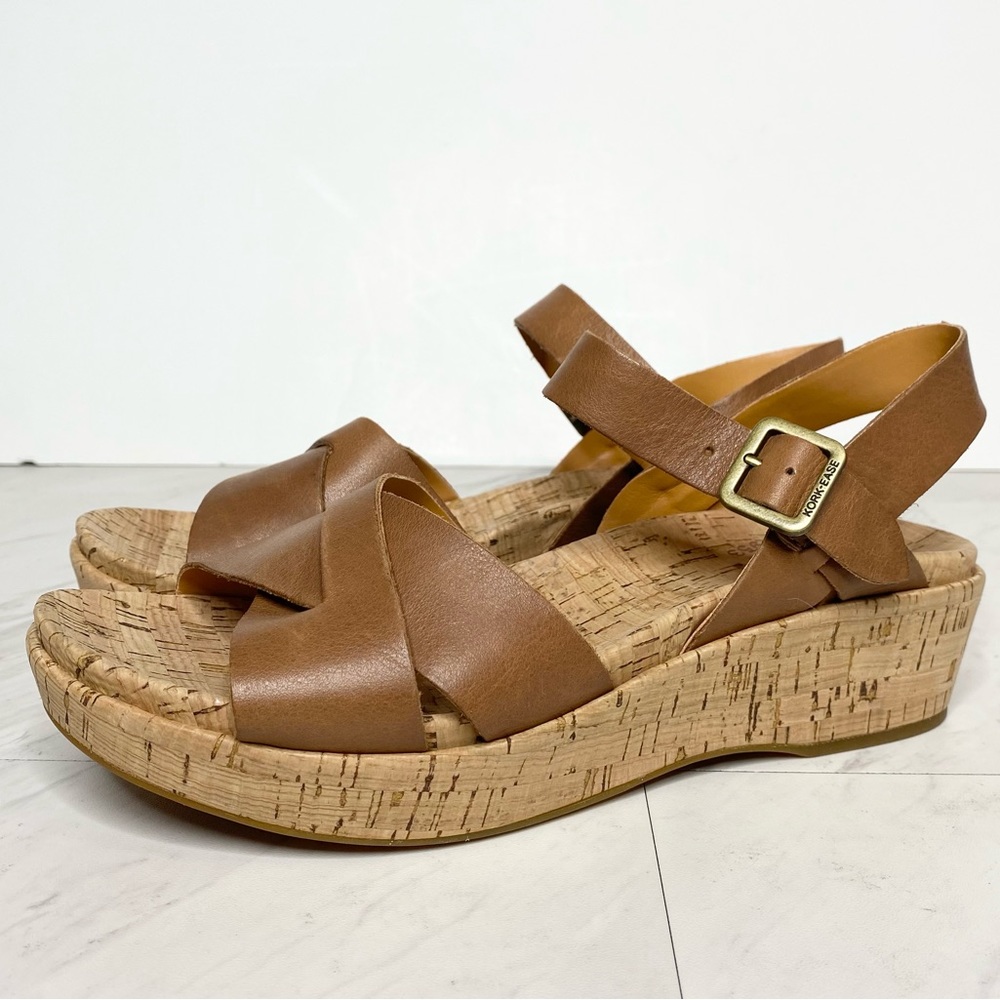 Kork Ease Myrna Brown Leather Wedge Sandal 7M